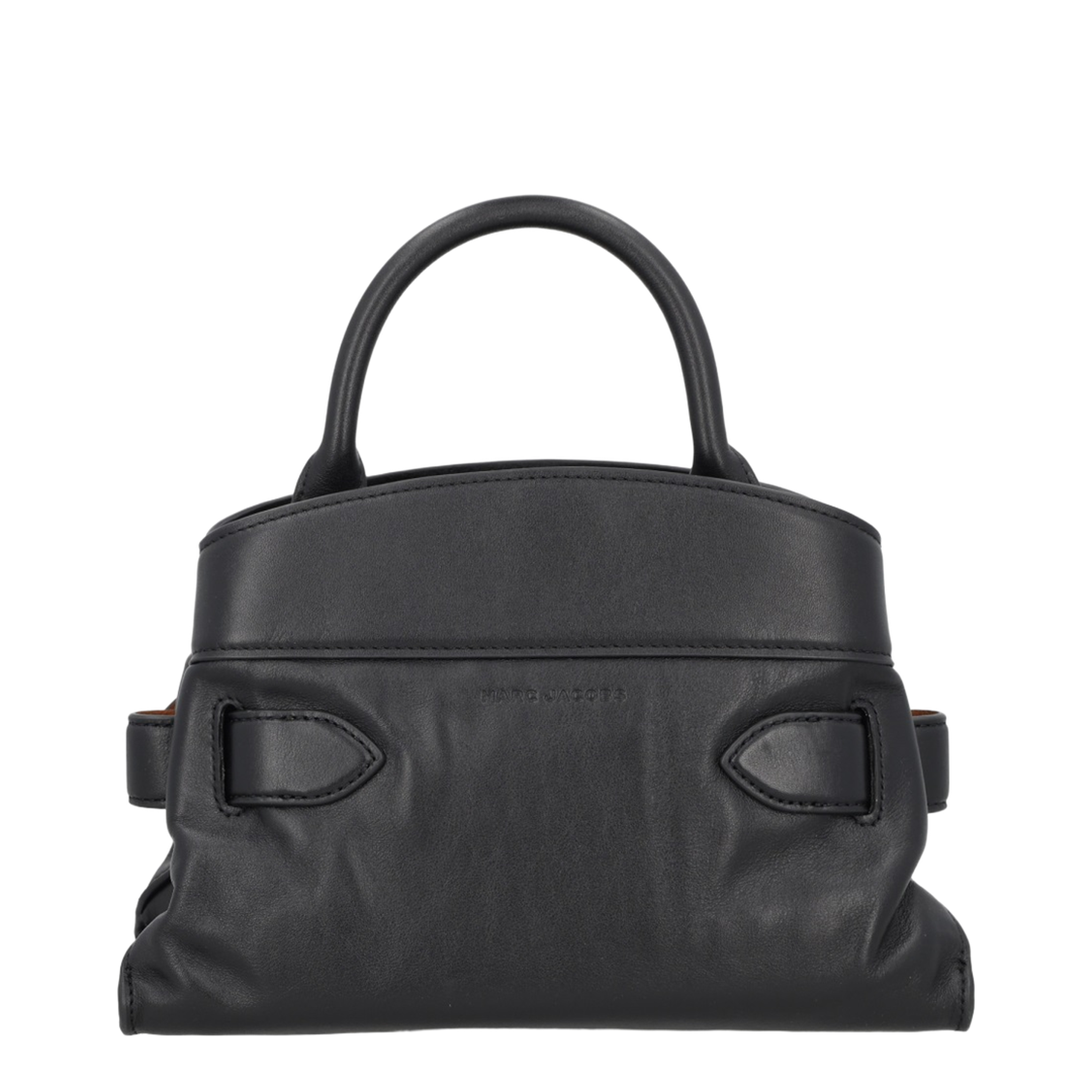Small Satchel Handbag Leather Black