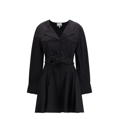 MAYFEYR - Ganni - Short Shirt Dress With Belt - A1030479
