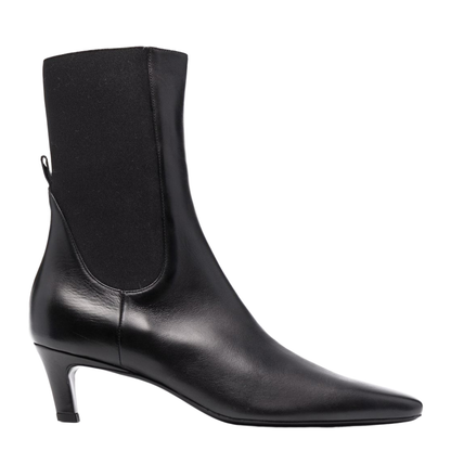 Mid Heel Leather Boots