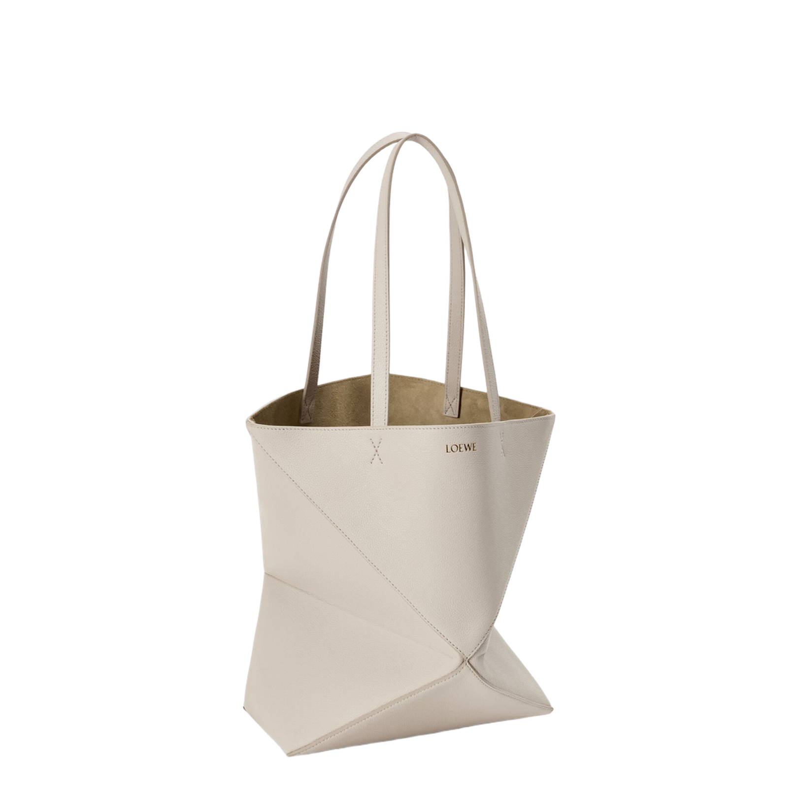 Medium Puzzle Fold Tote in Soft Grained Calfskin Grey