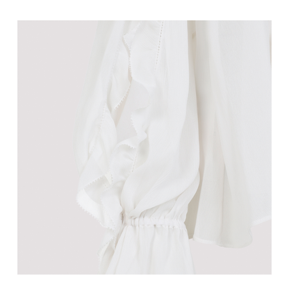MAYFEYR - ALBERTA FERRETTI - Ivory White Creponne Shirt - A021116170003