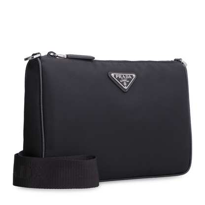 Logo Plaque Zipped Messenger Bag