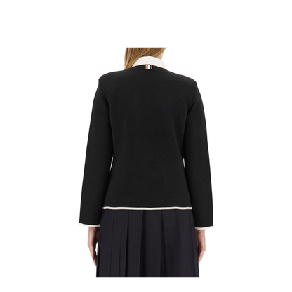 Single-Breasted Collarless Jacket