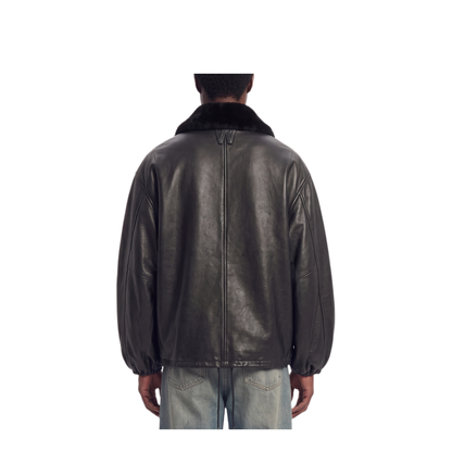 MAYFEYR - Willy Chavarria - Black Lambskin Coach Jacket - MMLJK020036N001