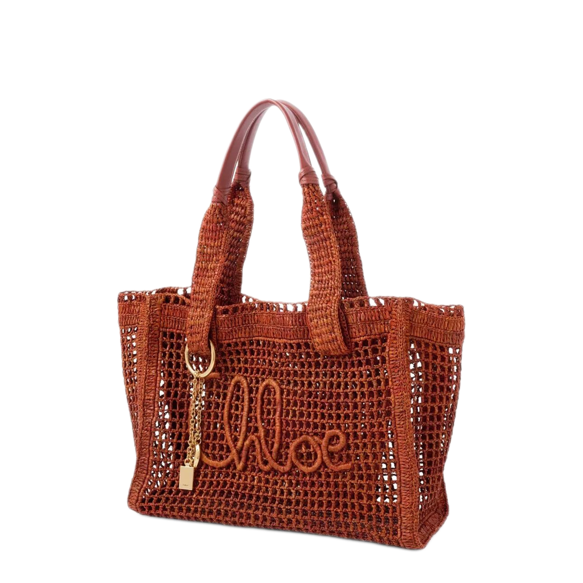 Summer Banana Raffia Tote Bag - Clay Brown