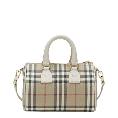 MAYFEYR - Burberry - Mini Vintage Check Bowling Bag In Coated Cotton Beige - 8125107168100B7348