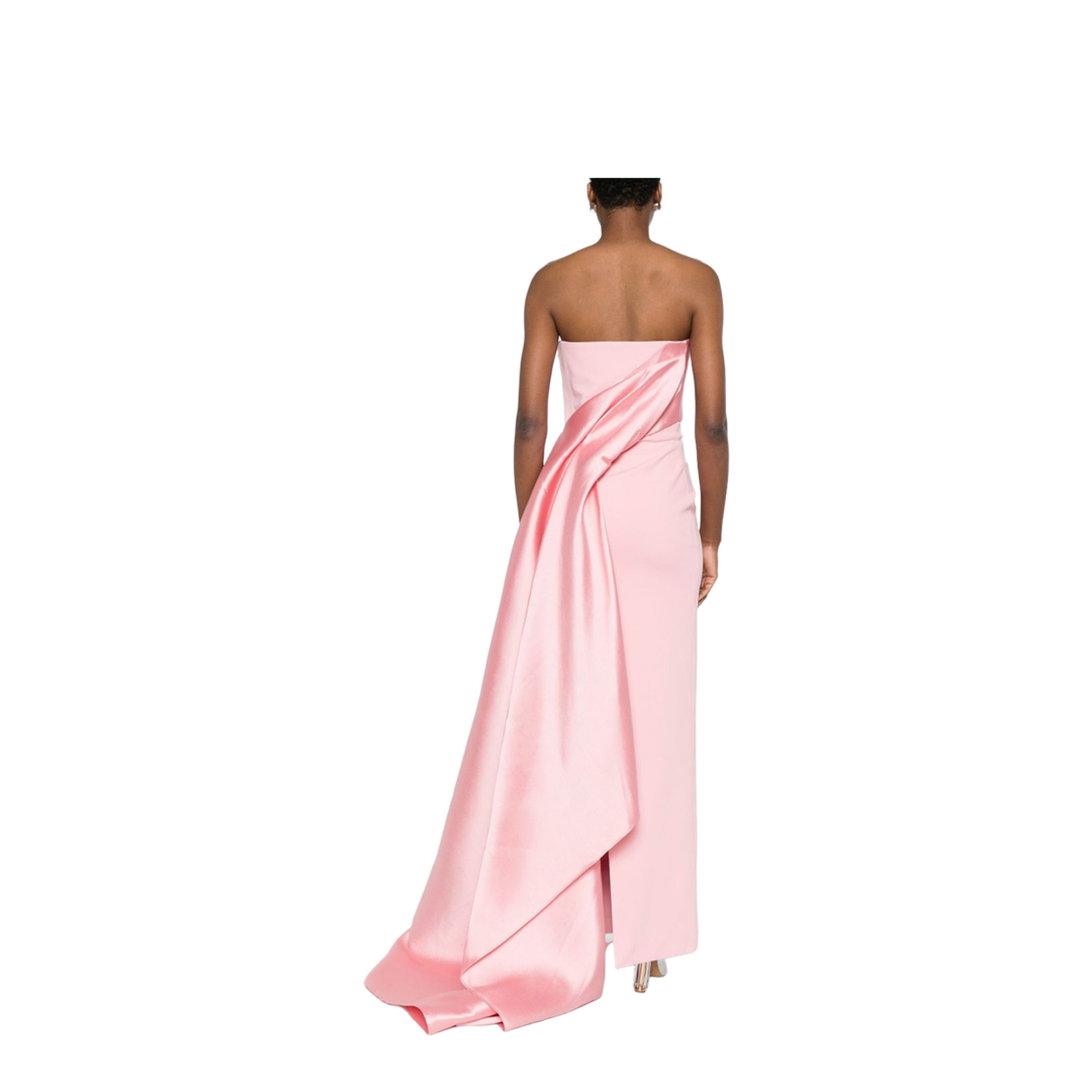 Kinsley Strapless Draped Satin Maxi Dress