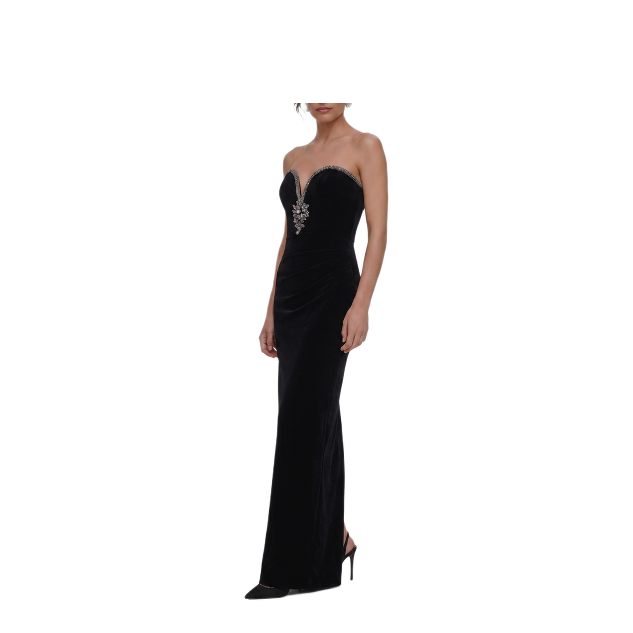 MAYFEYR - Self Portrait - Black Velvet Maxi Dress - AW26-161XB