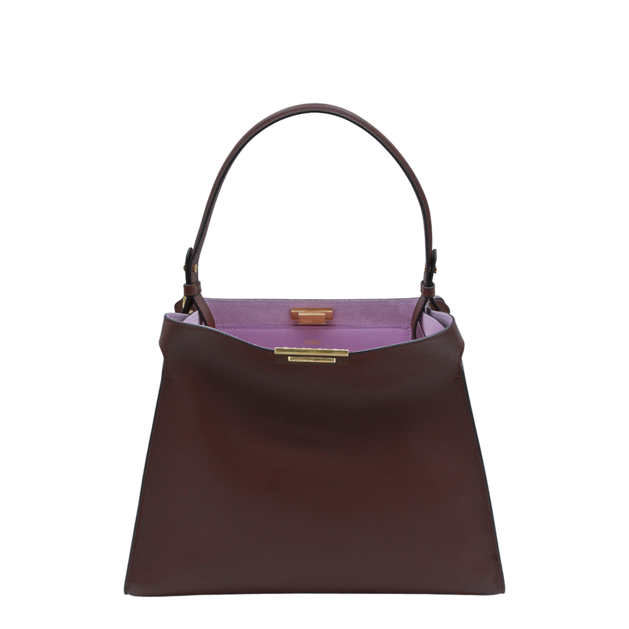 Way Medium Calfskin Top Handle Bag - Dark Brown