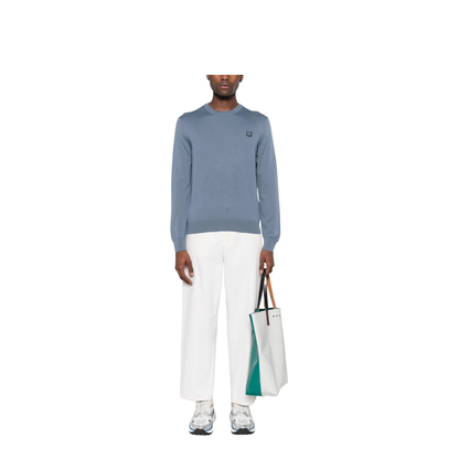Bold Fox Head Knit - Breton Blue