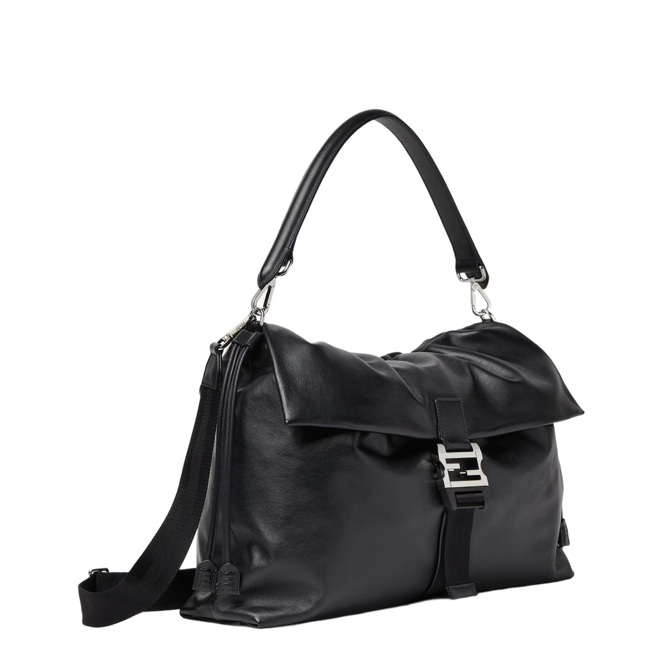 Flux Maxi Messenger Leather Black