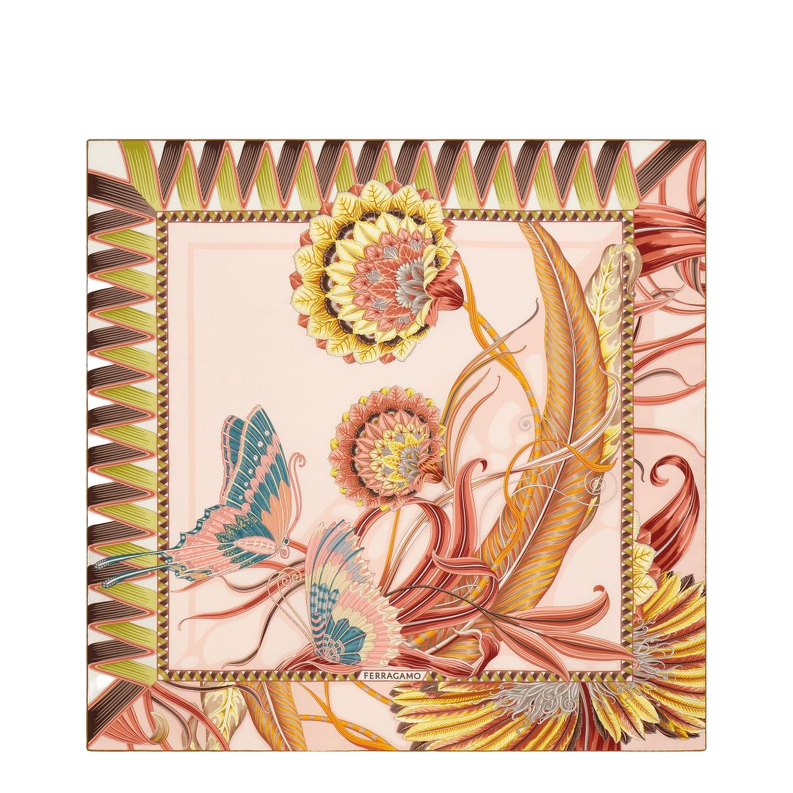 Printed Silk Scarf - Pink
