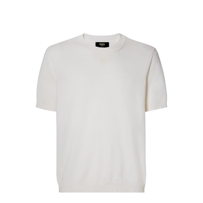 White Cotton and Cashmere Jumper
