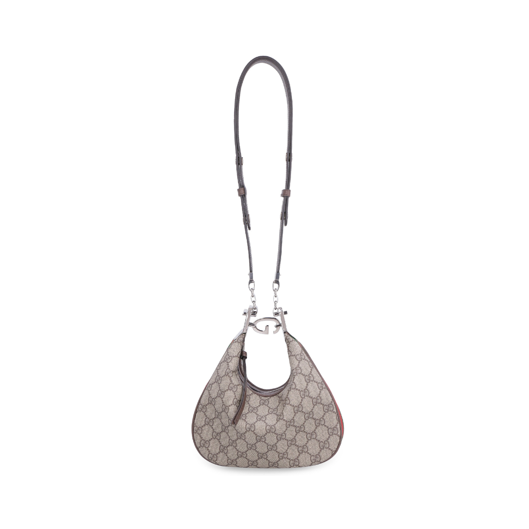 Attache Small Shoulder Bag, Silver Hardware