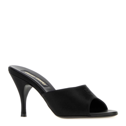 MAYFEYR - Miu Miu - Black Satin Mules - 5XX684FD085049F0002