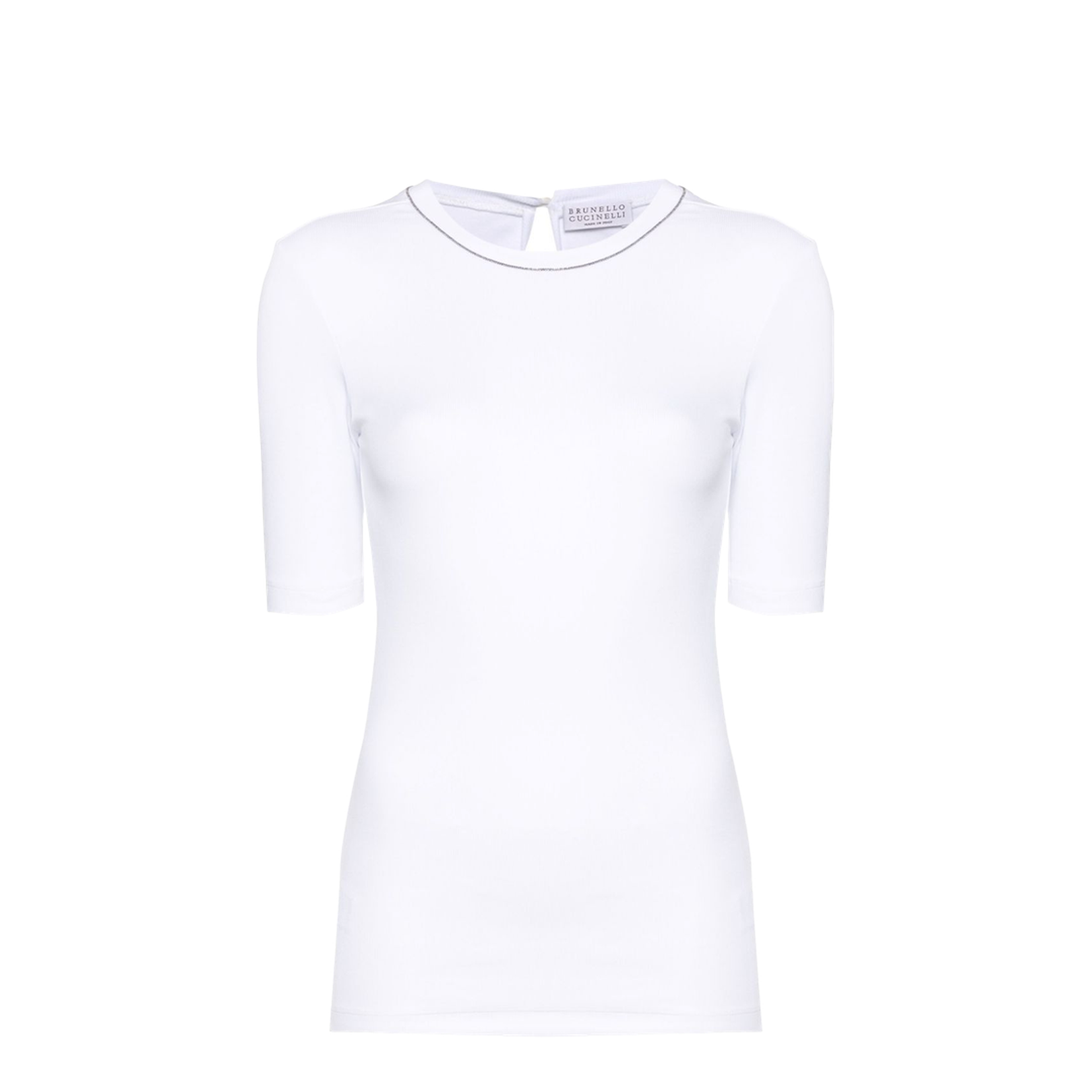 Optical White Cotton Blend T-Shirt