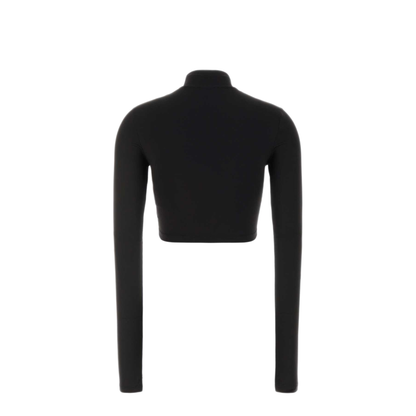 MAYFEYR - Off-White - Black Stretch Jersey Crop Top - 2FB00628TW003