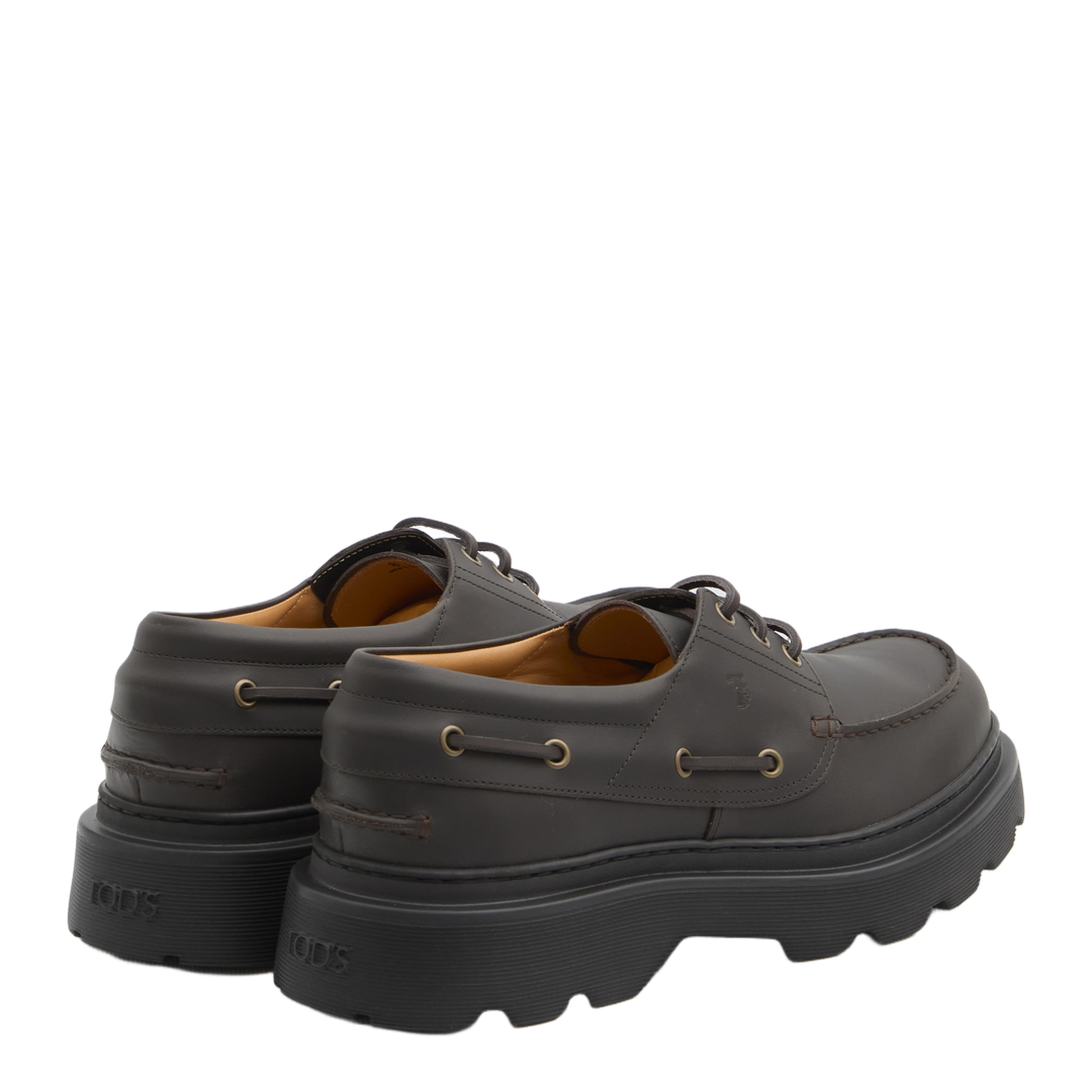 Coffee Brown Front Button Fastening Moc Stitching