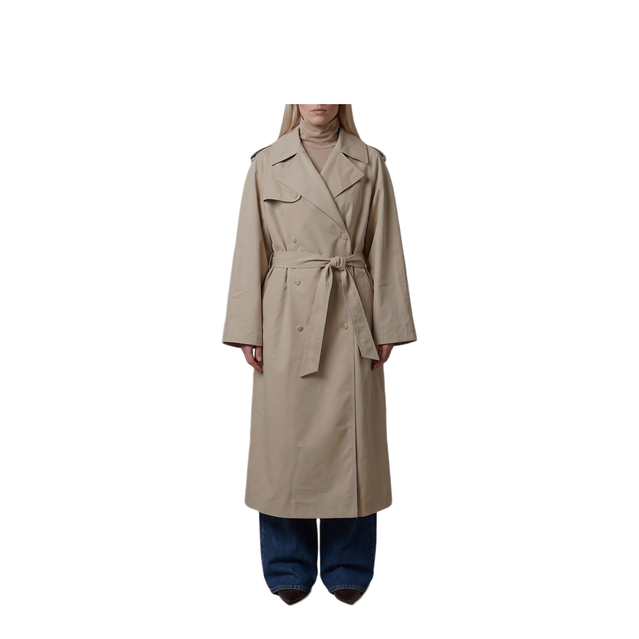 MAYFEYR - The Frankie Shop - Riva Cotton Trench Coat - TRFS21991049LIGHTBEIGE