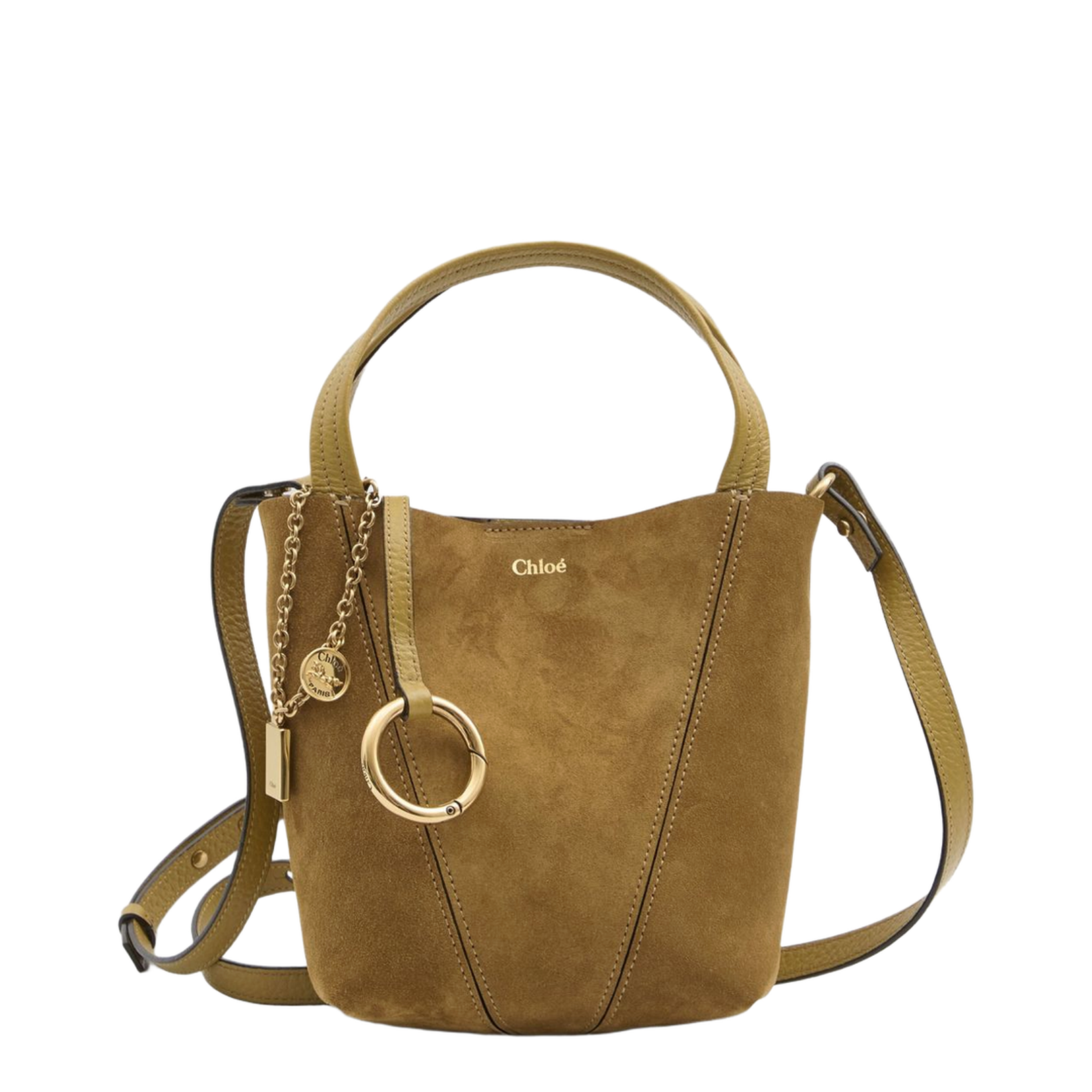 Small Spin Tote Bag in Suede Leather