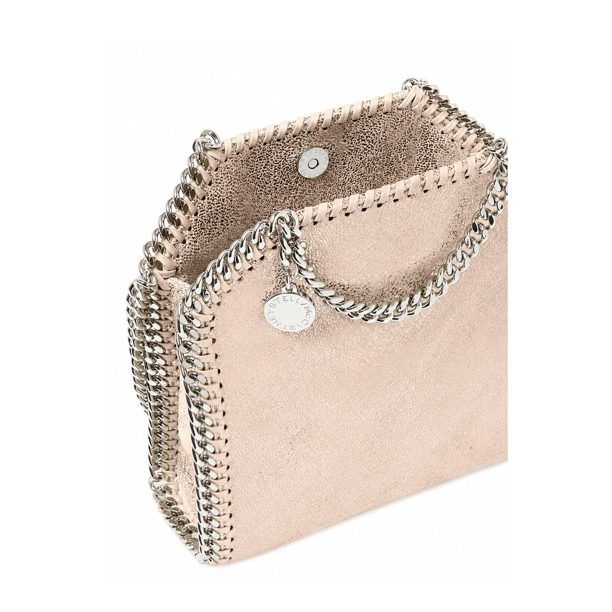 Falabella Tiny Crystal Cage Tote Bag - Silver