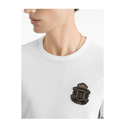 MAYFEYR - Dolce & Gabbana - Cotton T-Shirt With Logo Crest - G8PT1ZG7PZU