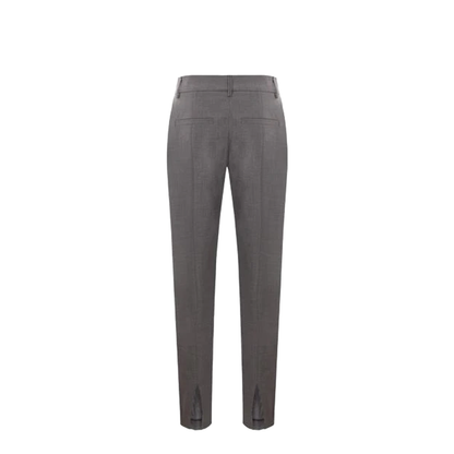 Grey Stretch Wool Blend Pants