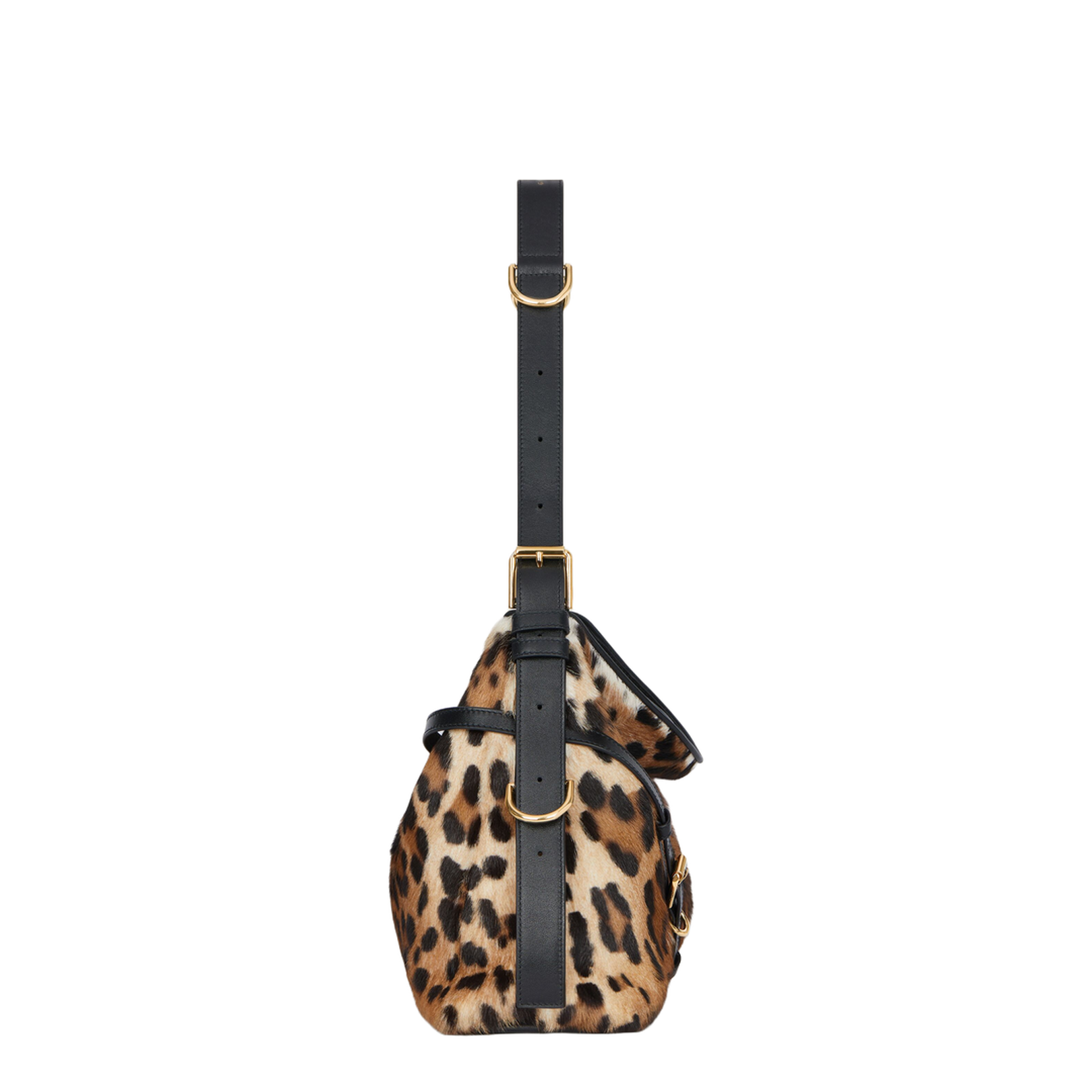 Medium Voyou Bag in Pony Effect Leather with Leopard Print