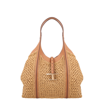 MAYFEYR - Tod's - Timeless Shopping Bag In Raffia And Leather Medium - XBWTSBAR300RGM0XM5