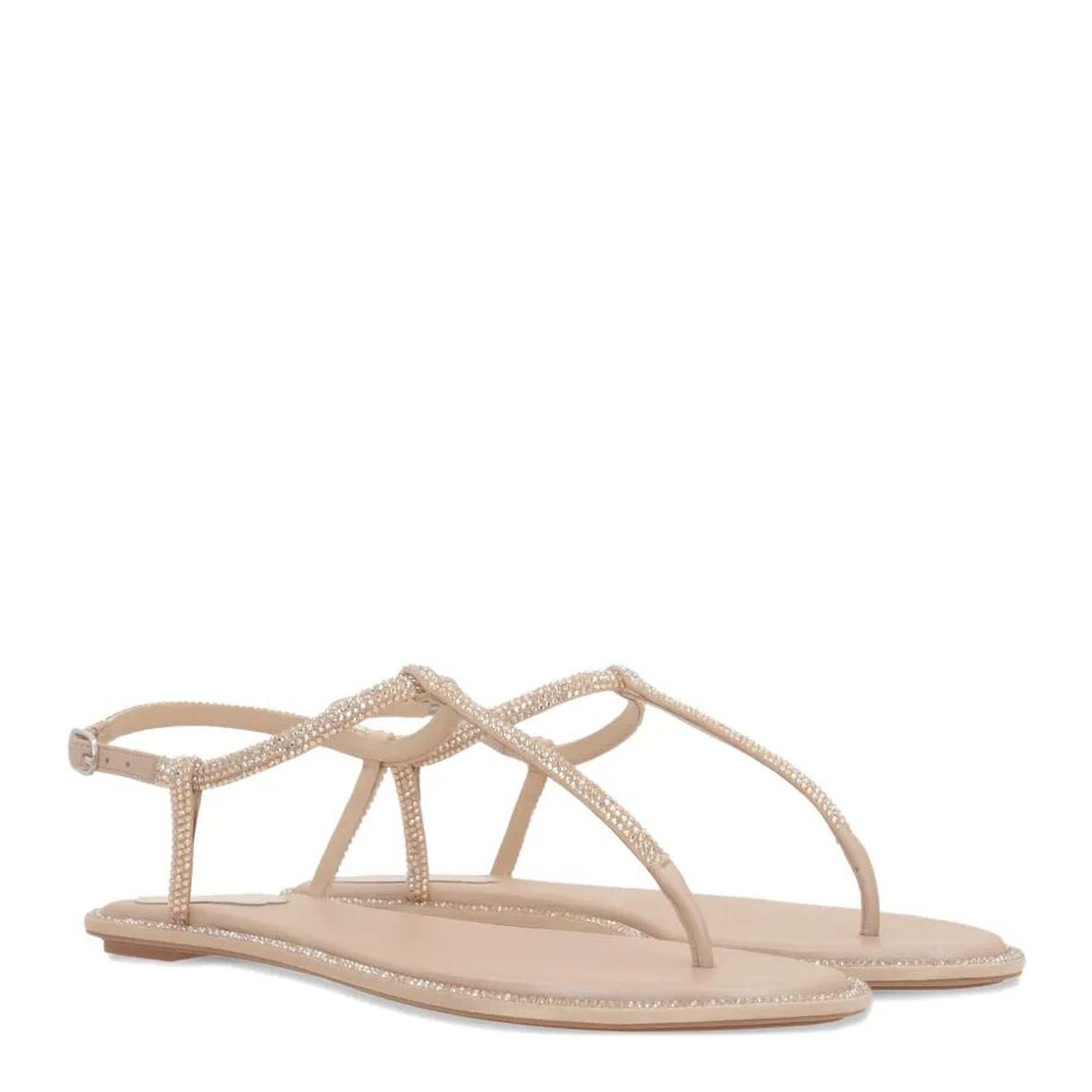 MAYFEYR - Rene Caovilla - Diana 10 Crystal Flat Sandals - C11574010R001V104BEIGEG