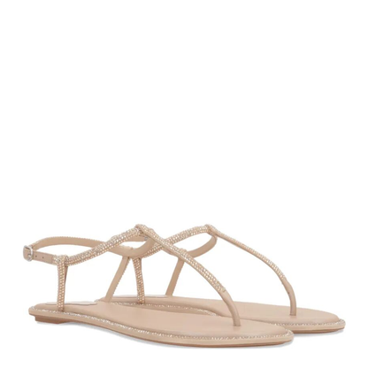 MAYFEYR - Rene Caovilla - Diana 10 Crystal Flat Sandals - C11574010R001V104BEIGEG