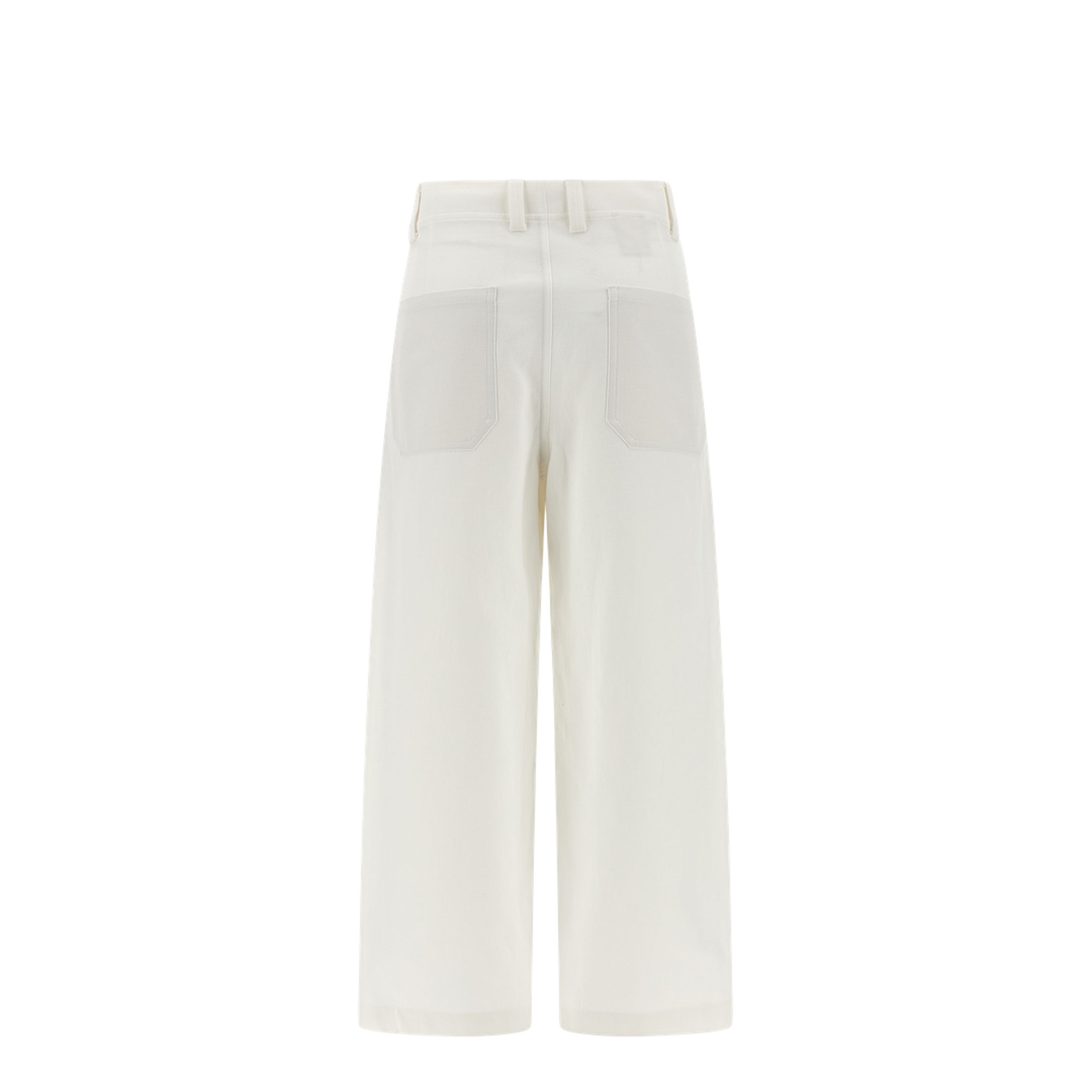 Crop Chino Trousers in Cotton and Linen Gabardine