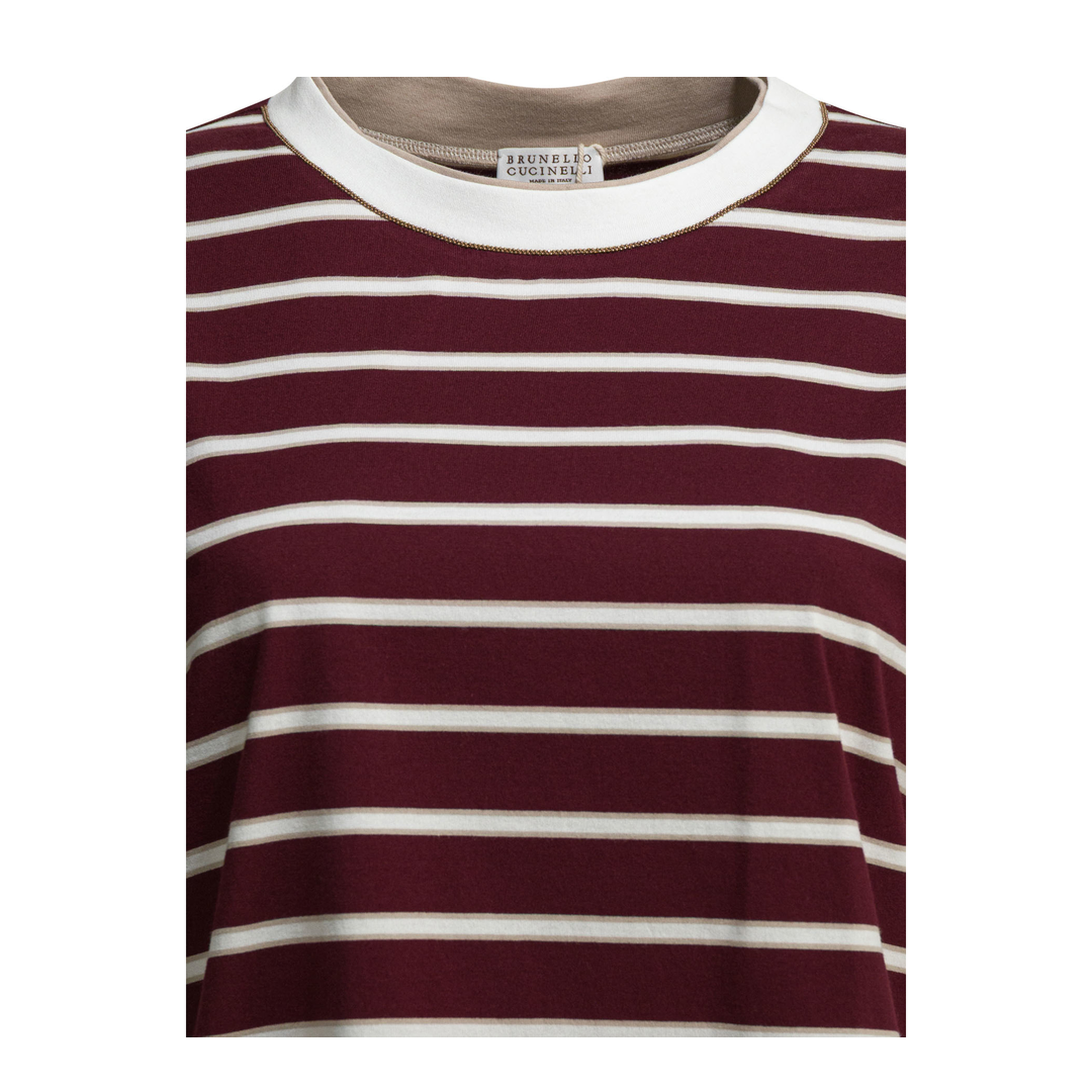 Striped Cotton T-Shirt Red