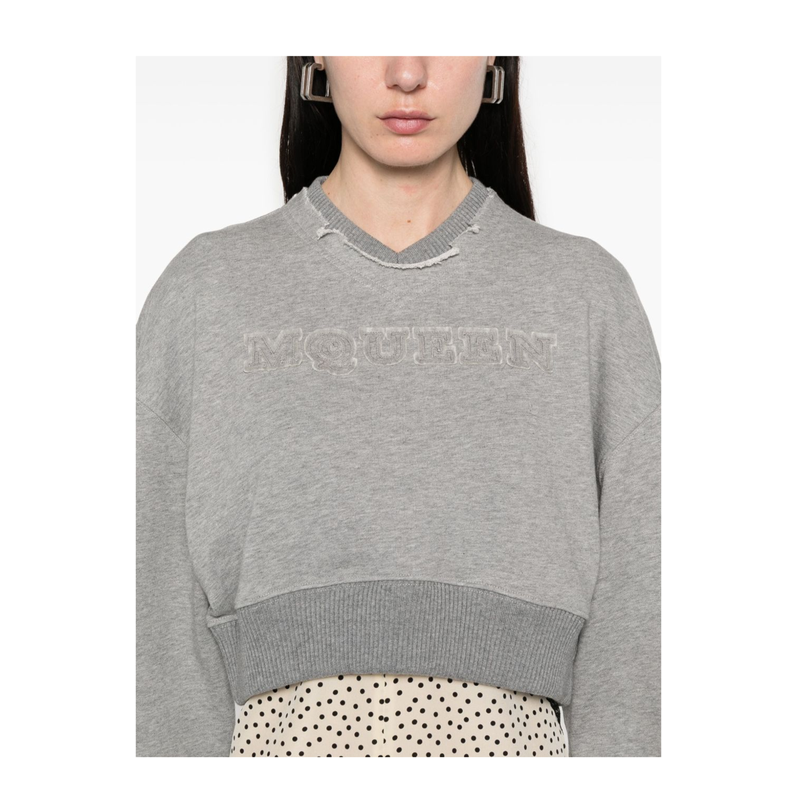 Logo Cotton Cropped Sweatshirt