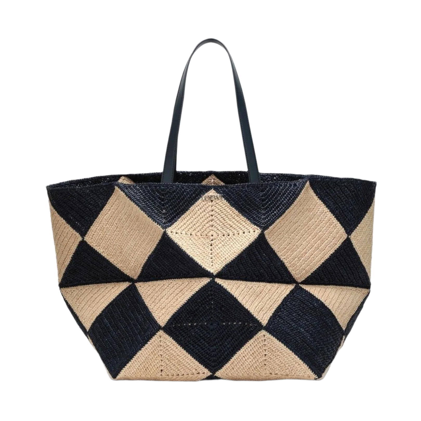 XXL Puzzle Fold Tote in Raffia Blue