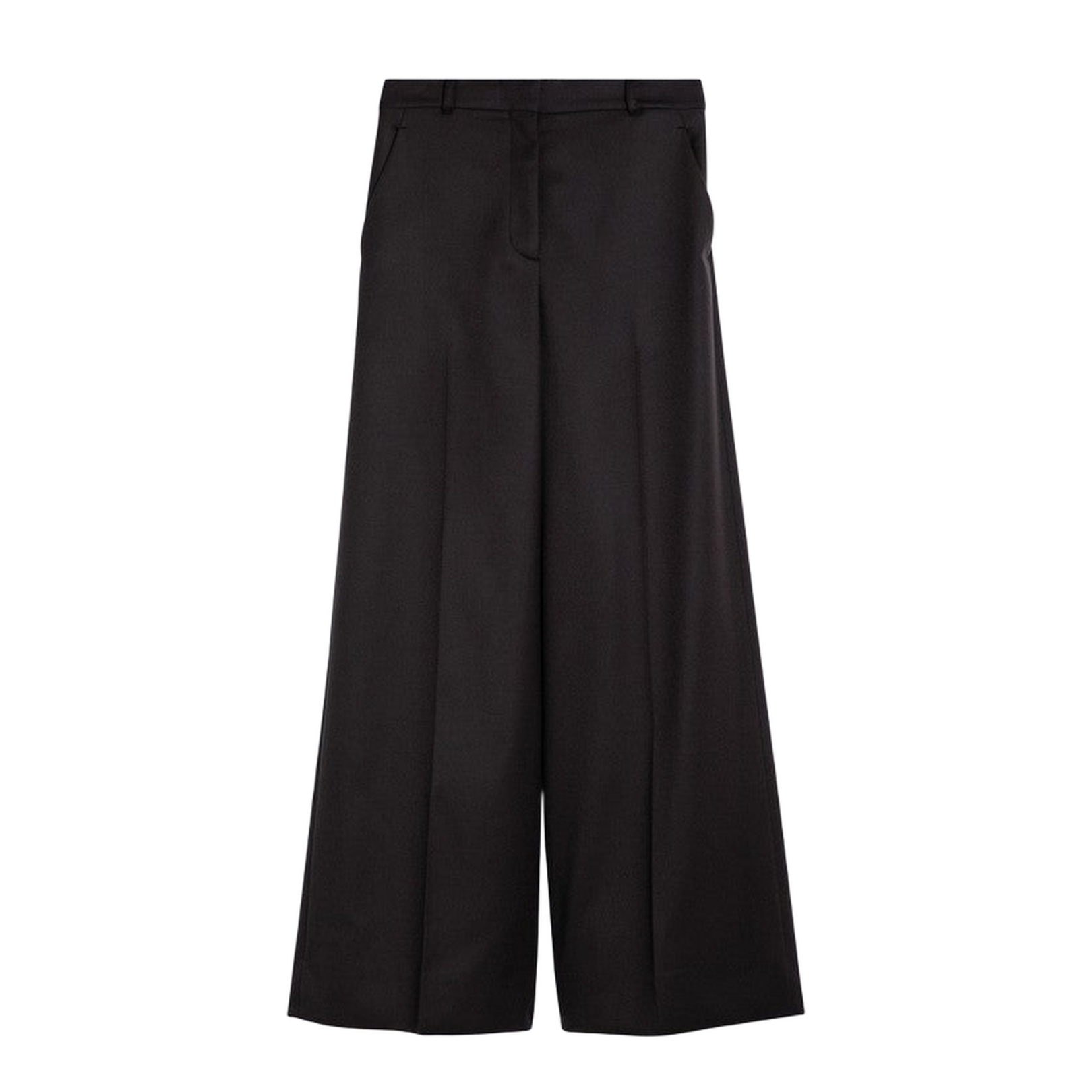Wide-Leg Trousers in Dark Chocolate Wool
