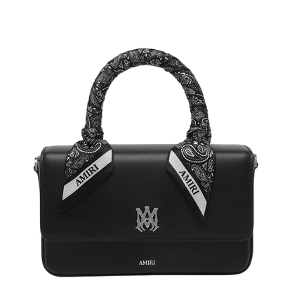 MA Micro Long Leather Handbag - Black