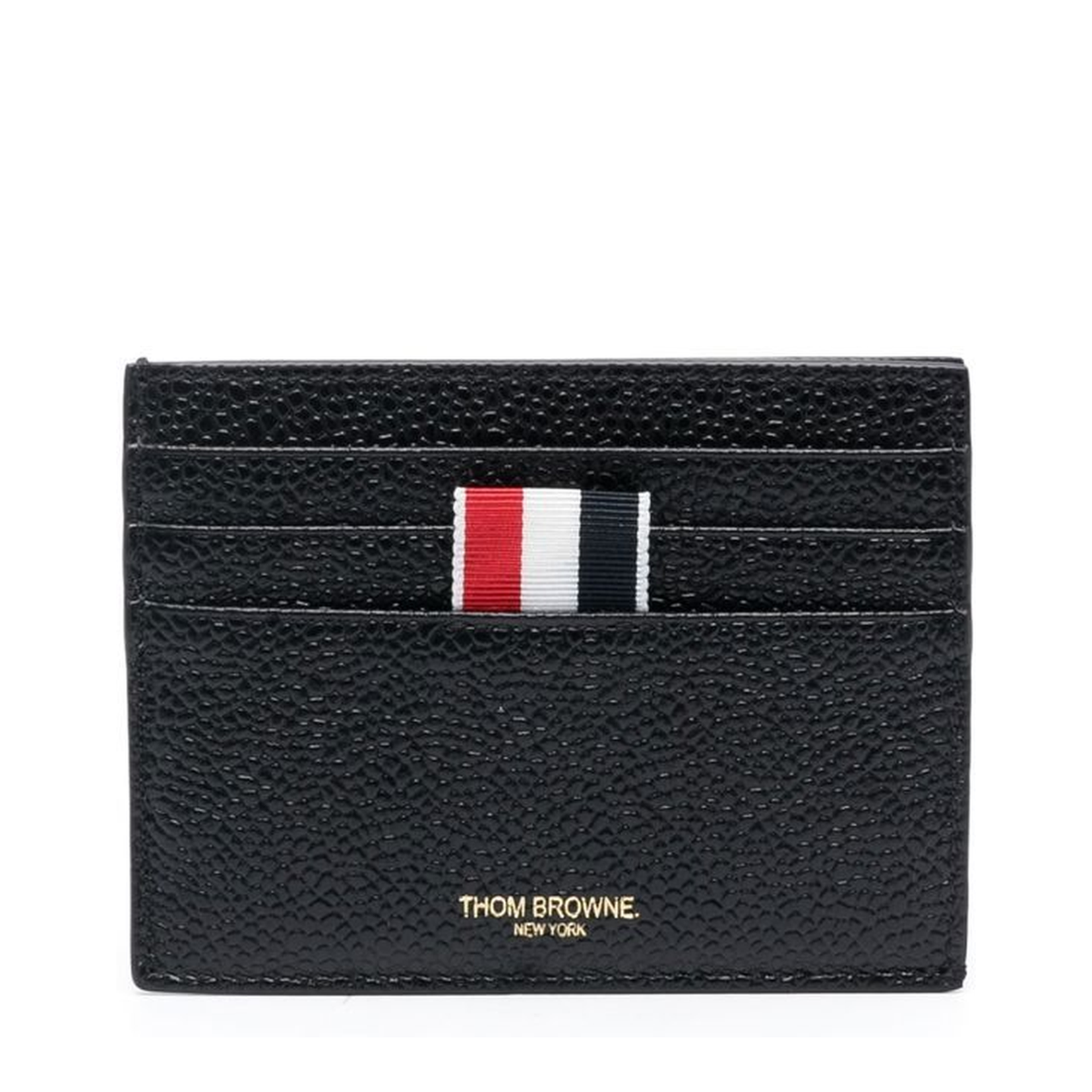 Pebble Grain Leather Single Card Holder
