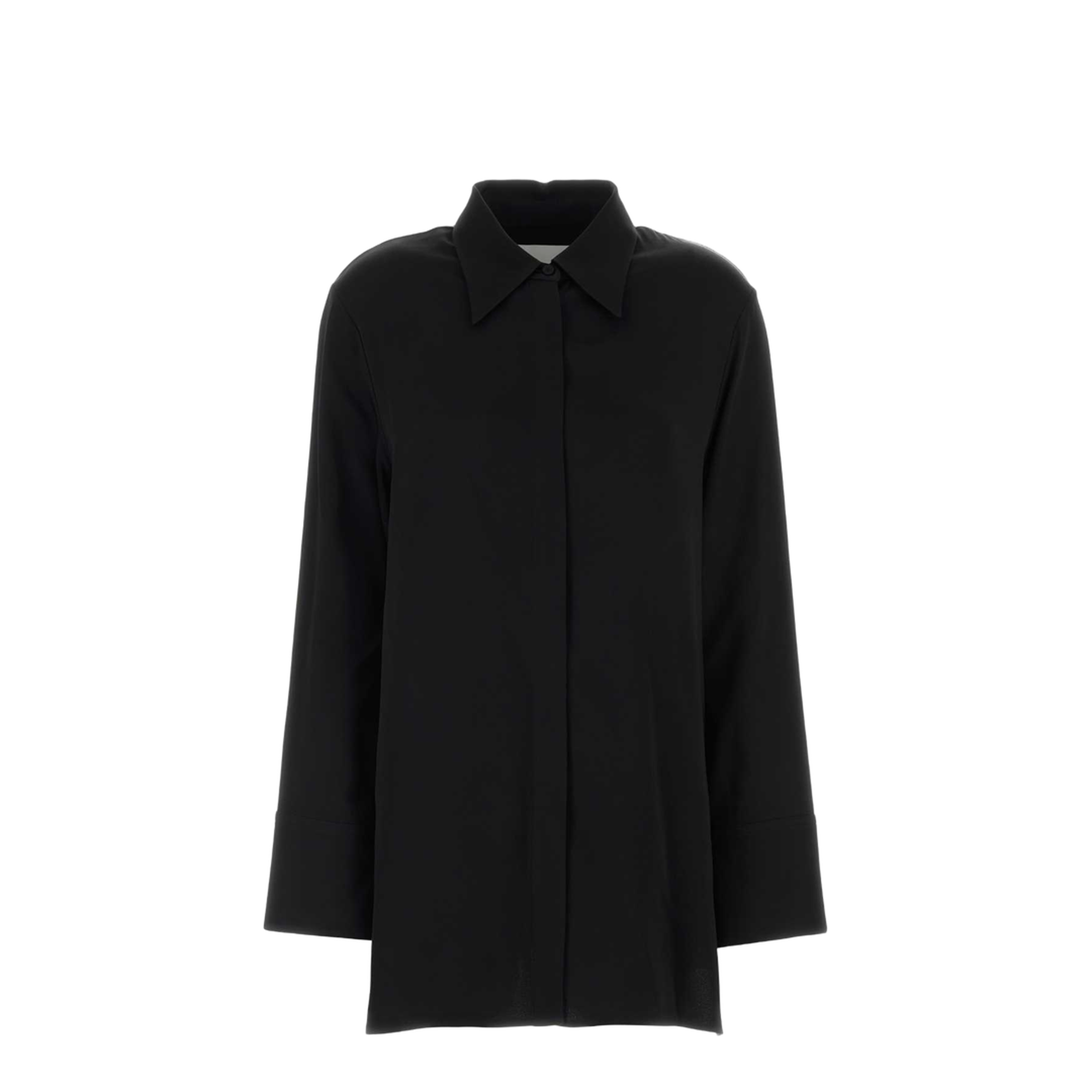 Black Satin Oversize Shirt