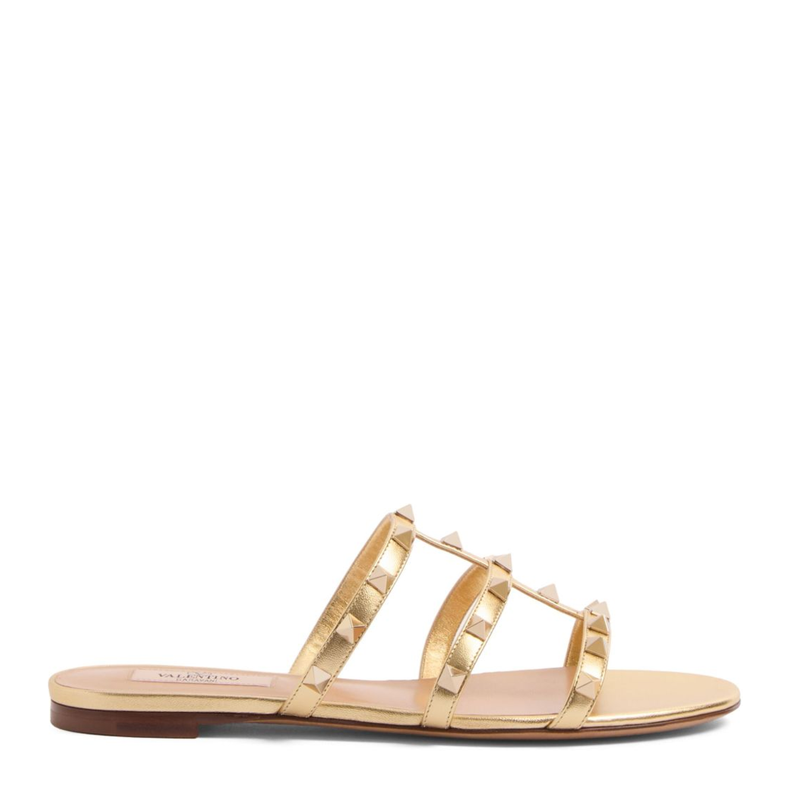 Rockstud Leather Flat Sandals
