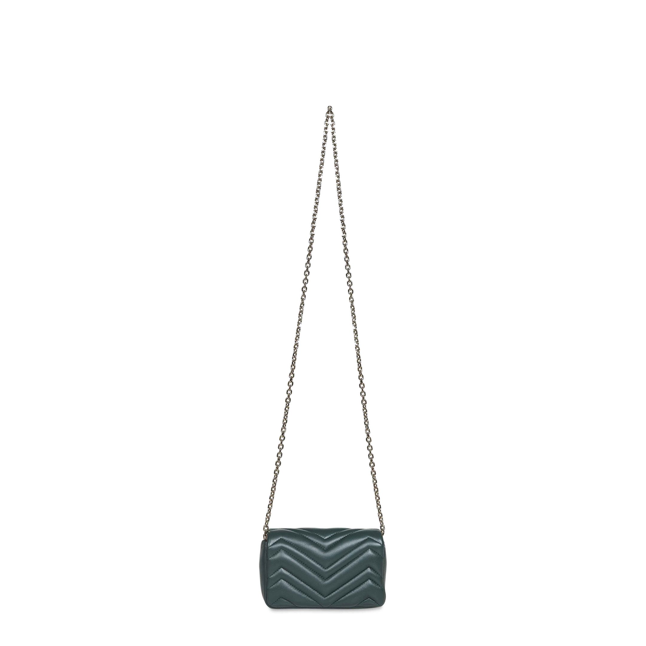 GG Marmont Mini Shoulder Bag Matelassé Nappa Leather - Green