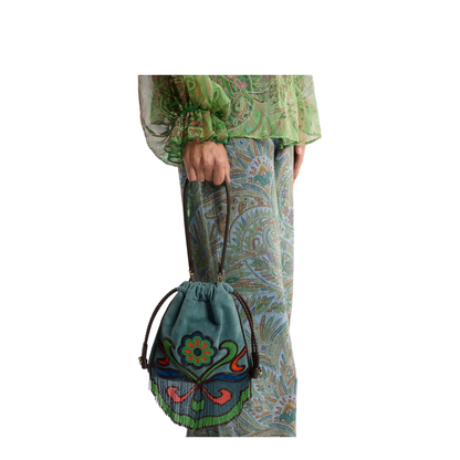 Small Suede Kalispera Bag with Beads and Fringes