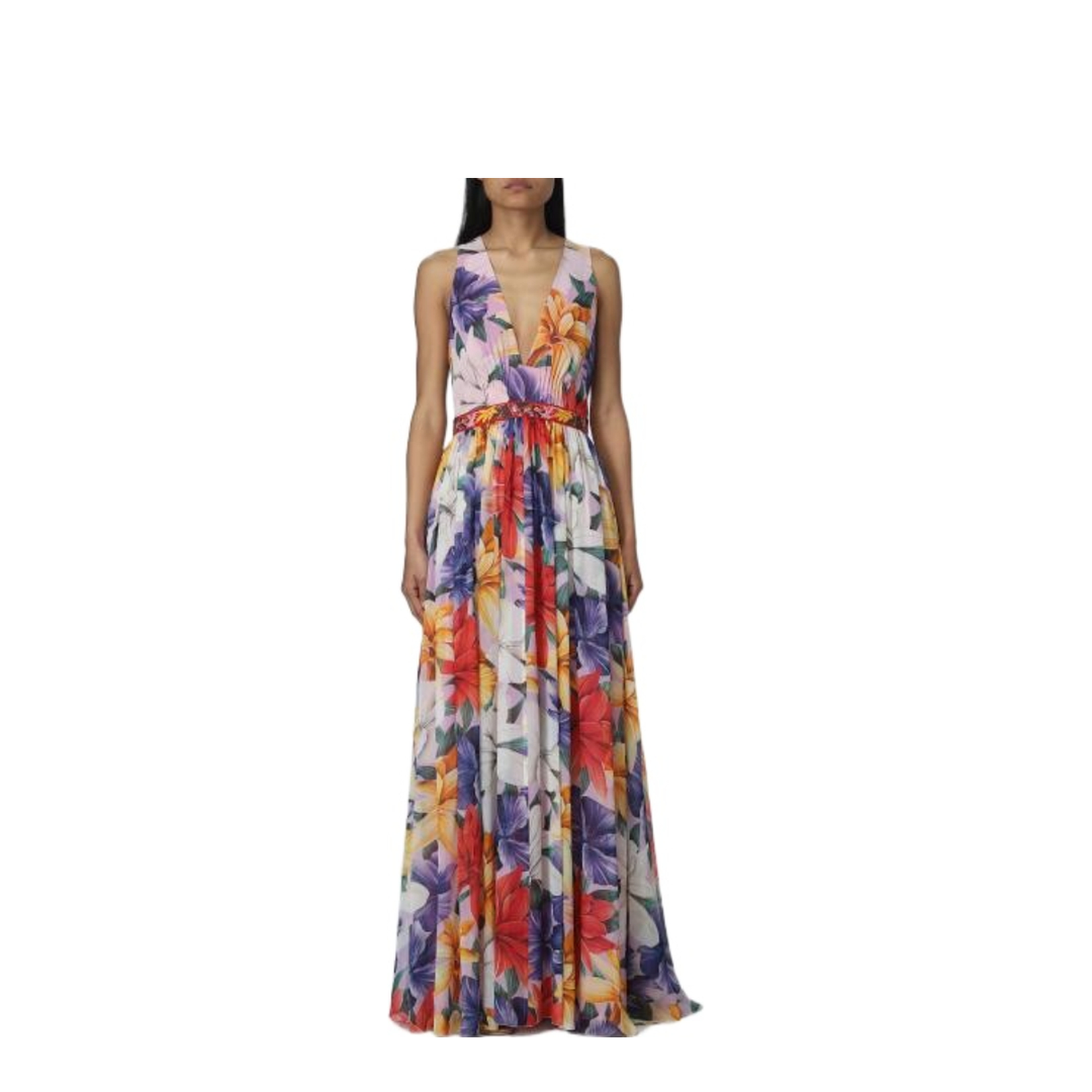 Floral-print Silk Dress