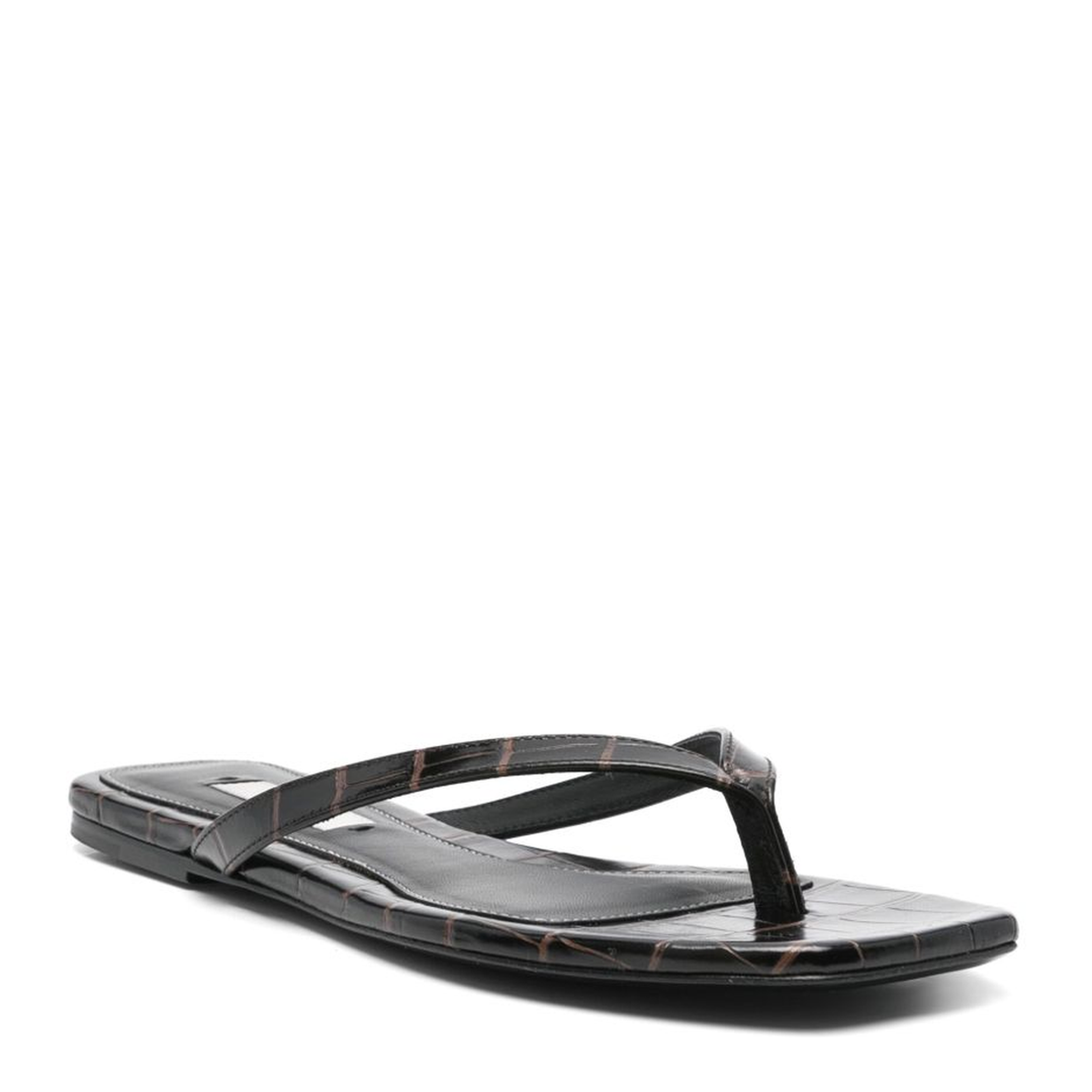 Thong Strap Flat Leather Sandals