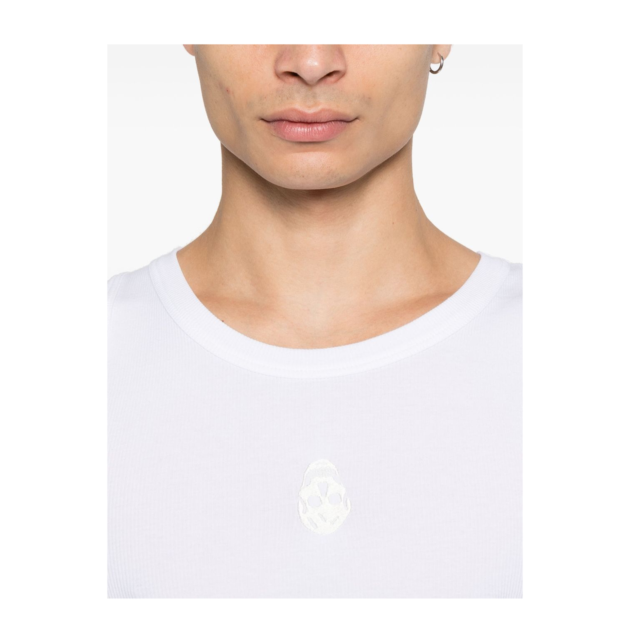 Skull-Embroidered Tank Top