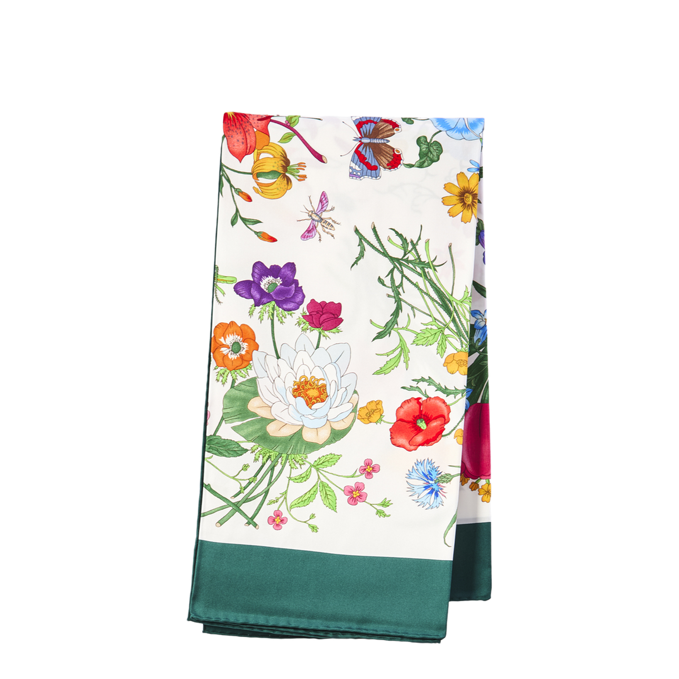 Printed Flora Silk Twill Carré