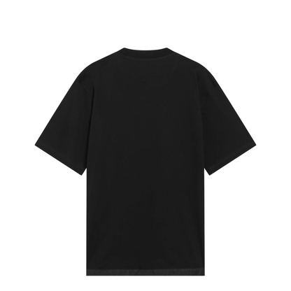 Black Cotton and Re-Nylon T-Shirt