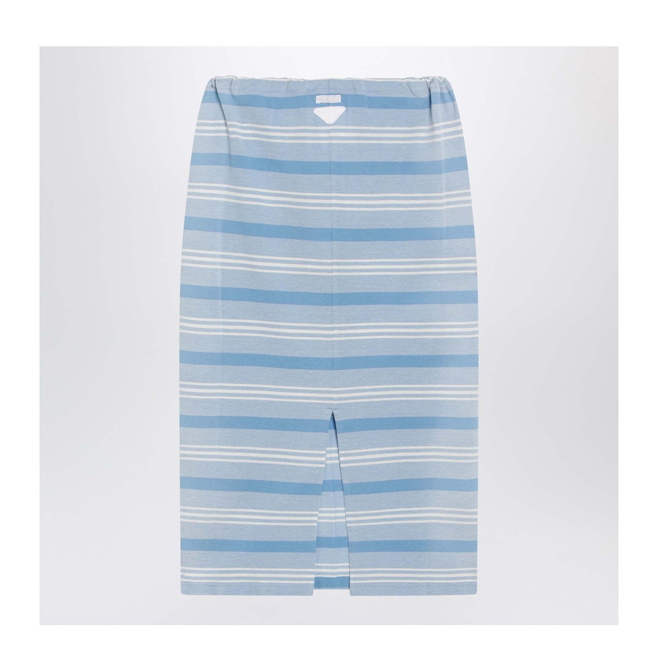 Midi Skirt in Striped Piquet Blue