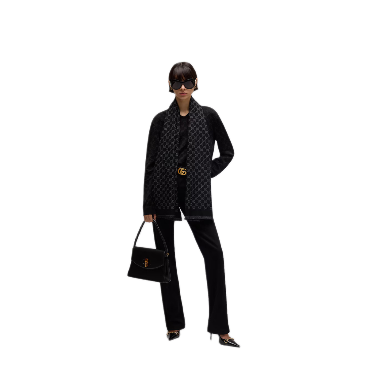 Miss Stenny Gg Monogram Wool Scarf