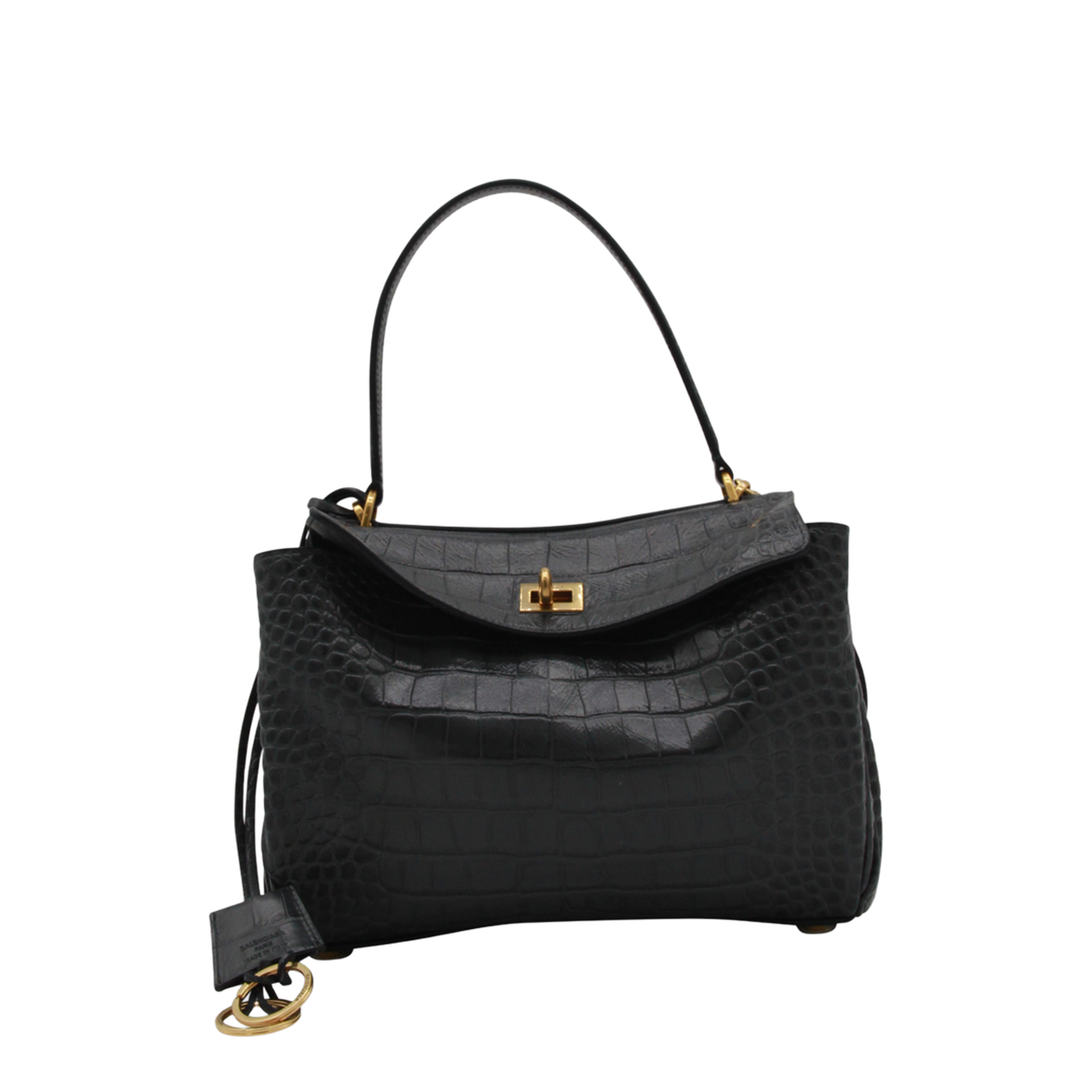 Rodeo Shoulder Bag In Crocodile-print Leather